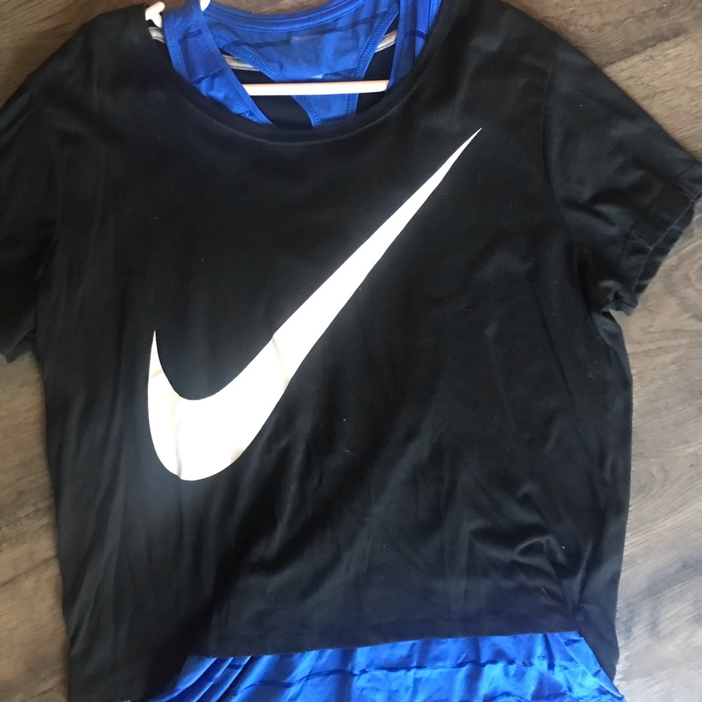 Nike oversized Tshirt with blue tank top